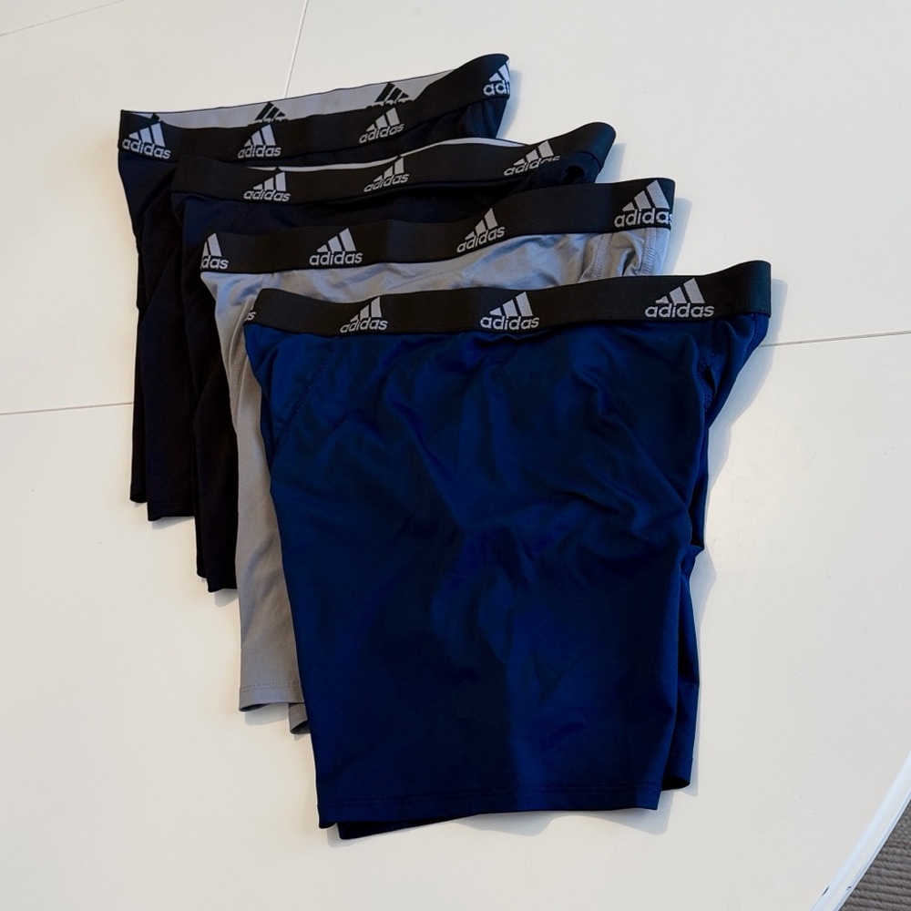 Adidas 4-pk AEROREADY 5” boxer briefs 42” Waist BLK Grey BL Microfiber NWOT - Picture 4 of 13
